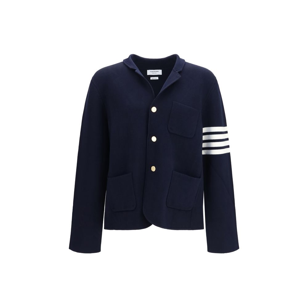 Thom Browne Blue Wool Full-Length Jacket