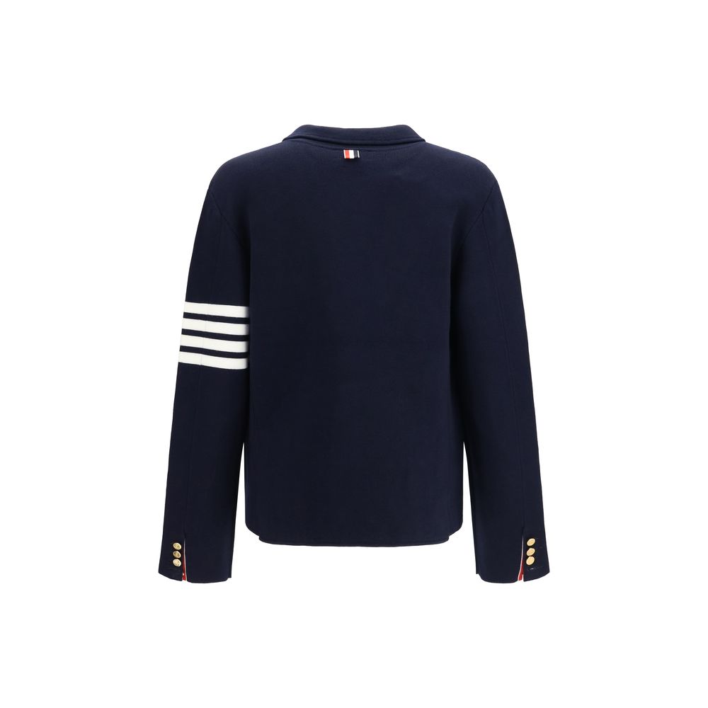 Thom Browne Blue Wool Full-Length Jacket