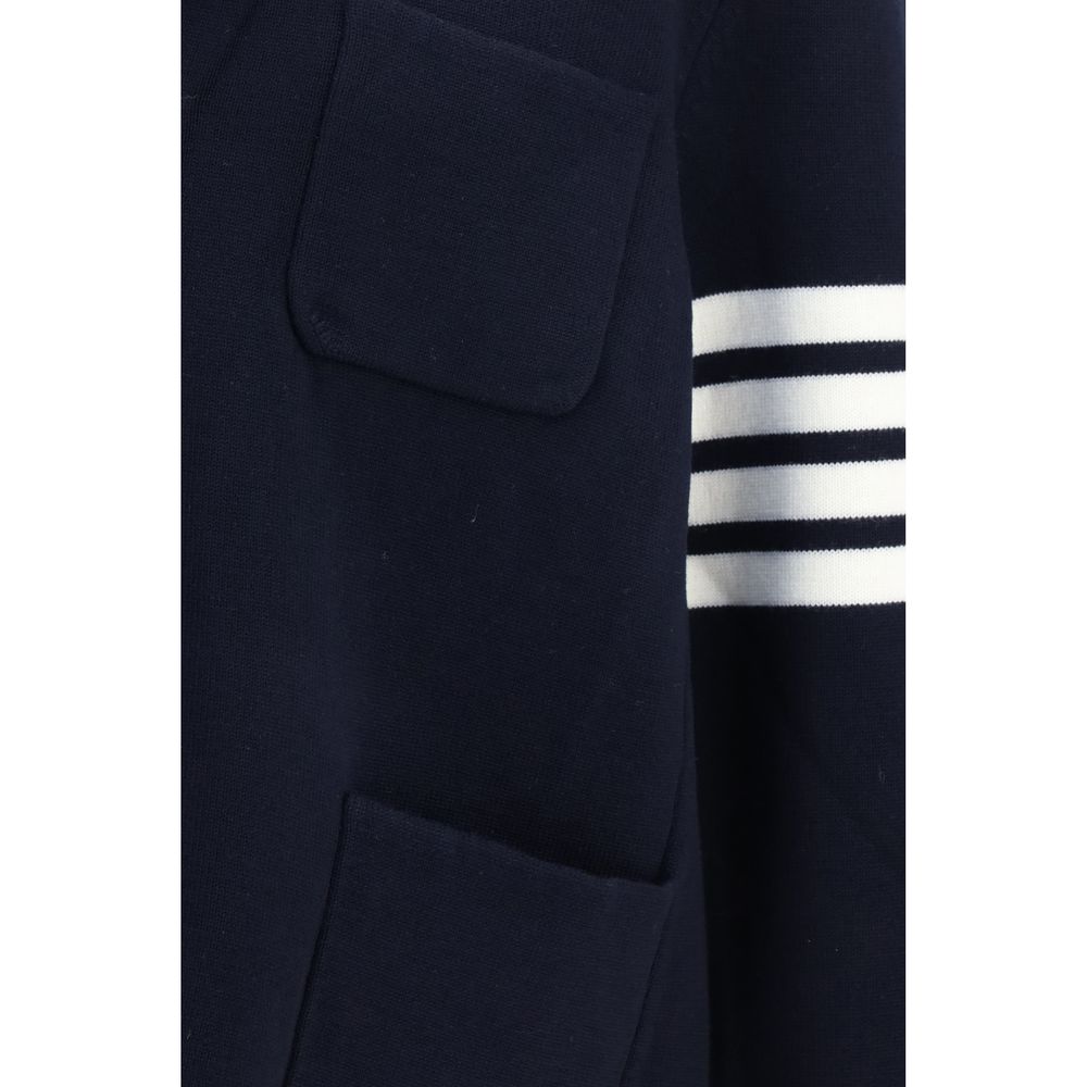 Thom Browne Blue Wool Full-Length Jacket