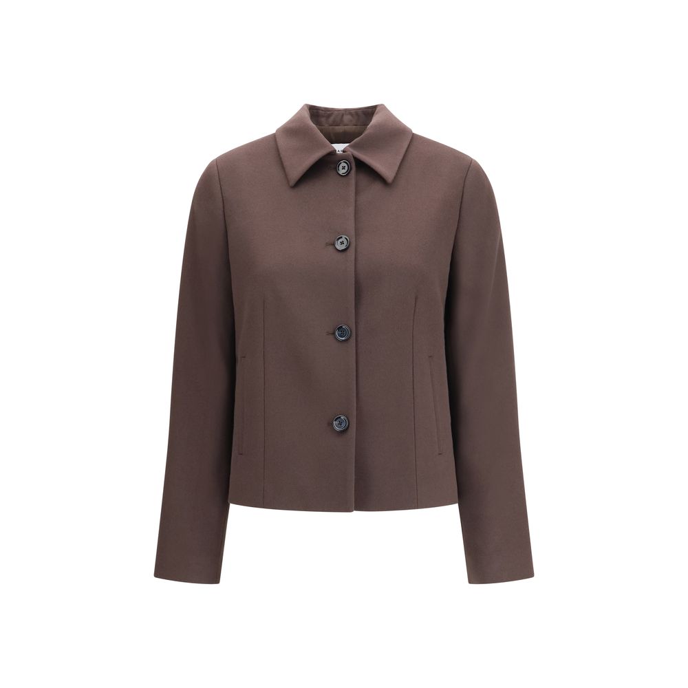 Lardini Brown Wool Full-Length Jacket