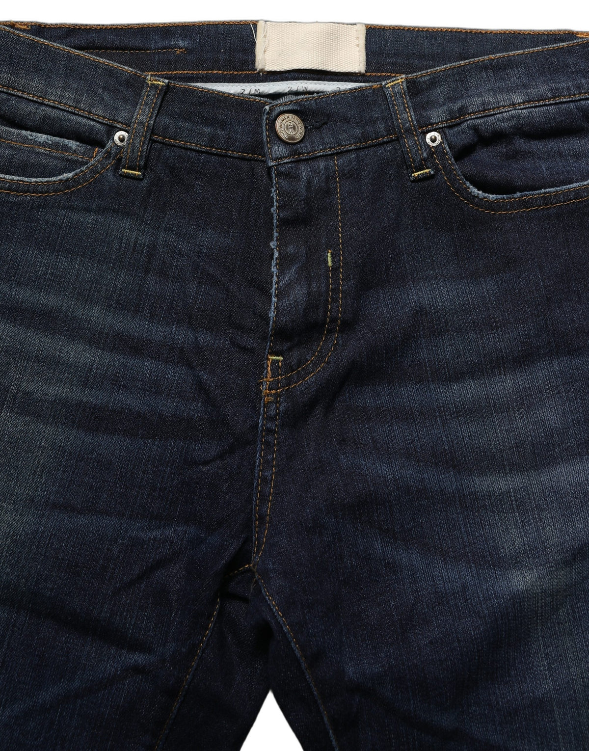 Two women in the world Dark Blue Washed Mid-Waisted Flared Denim Casual Jeans