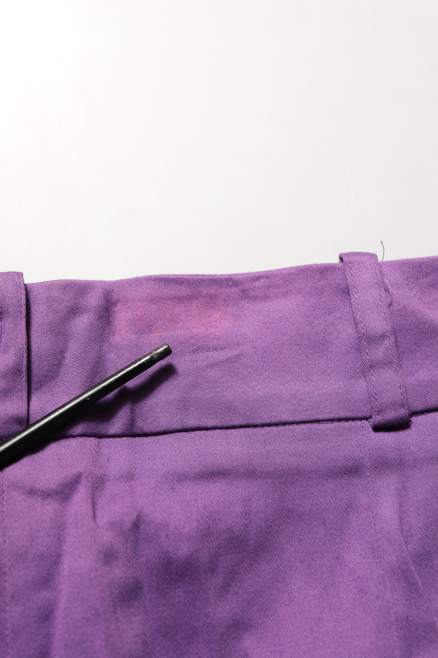 BENCIVENGA Violet Cotton Stretch High Waist Cropped Trouser Pants