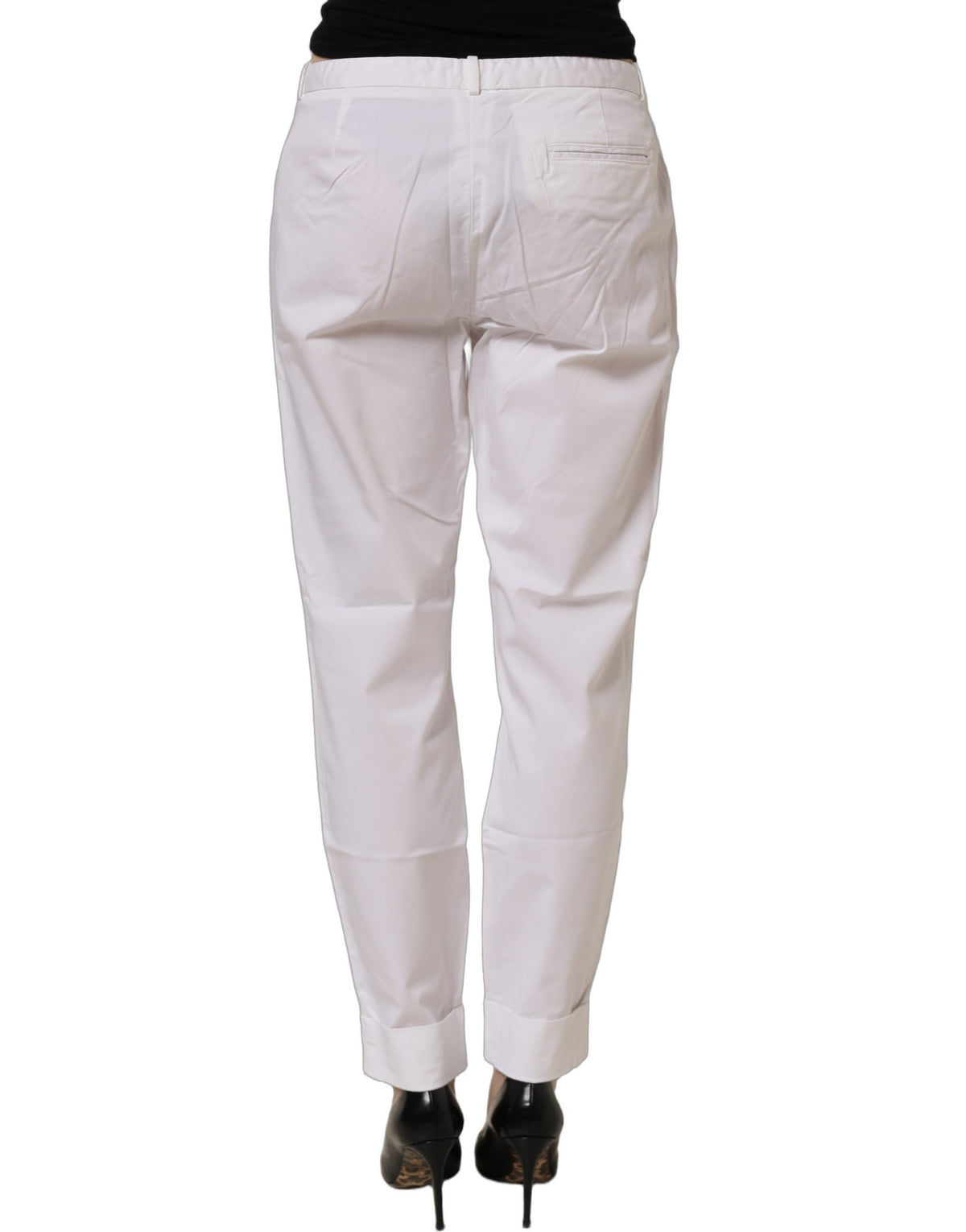 Fabiana Filippi White Low Waist Straight Formal Trouser Pants