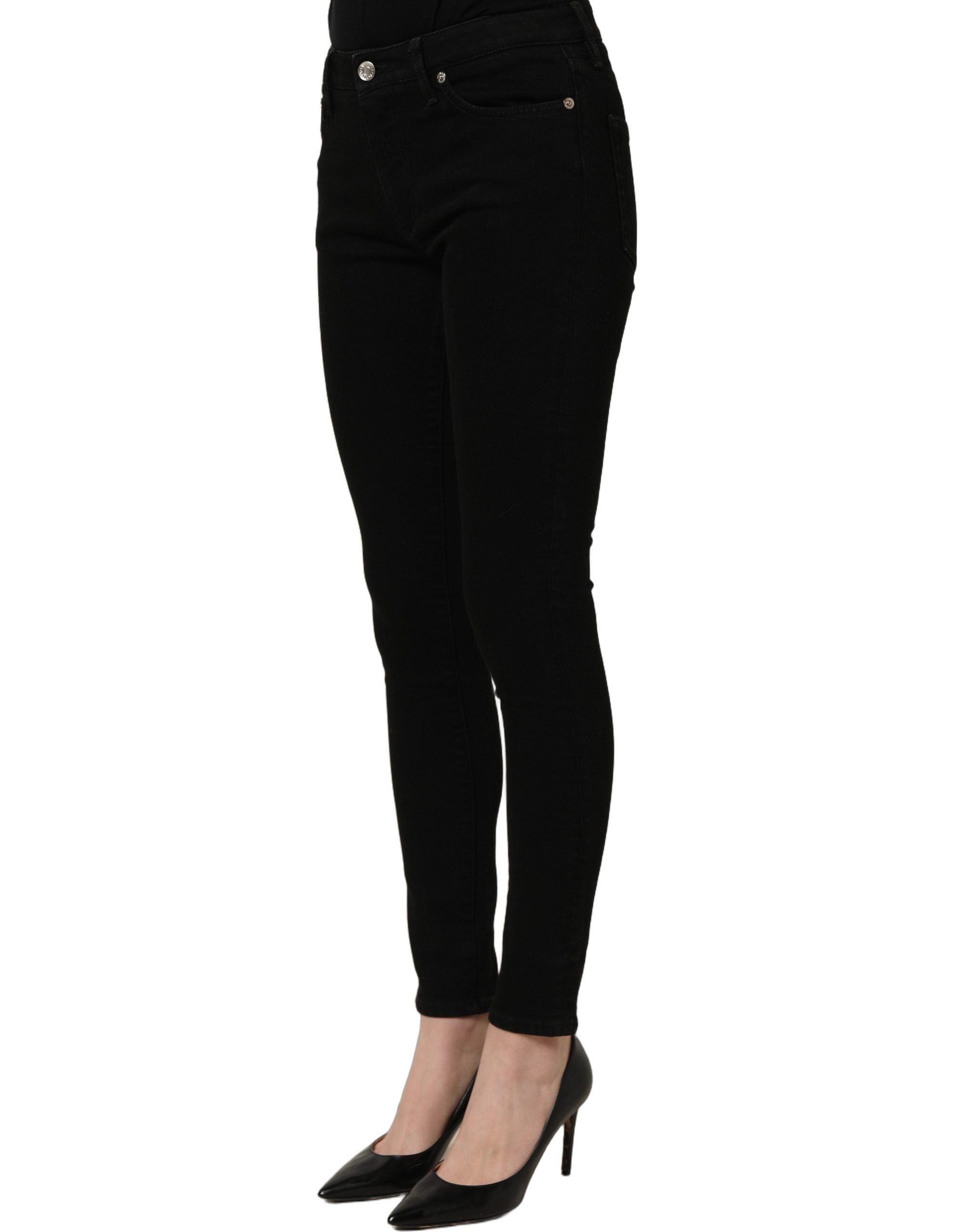 Dolce & Gabbana Dark Gray Cotton Stretch Skinny Denim Jeans