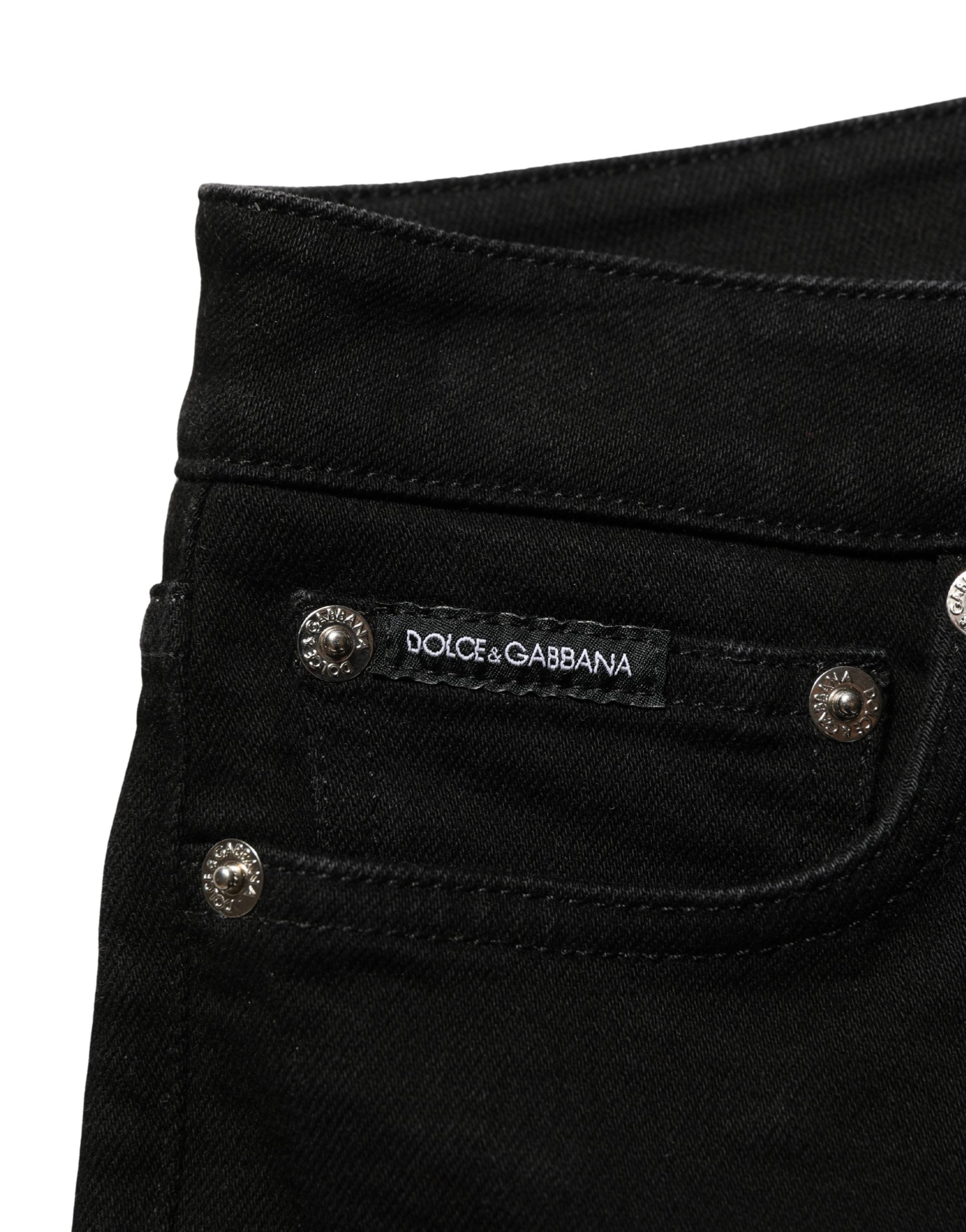Dolce & Gabbana Dark Gray Cotton Stretch Skinny Denim Jeans