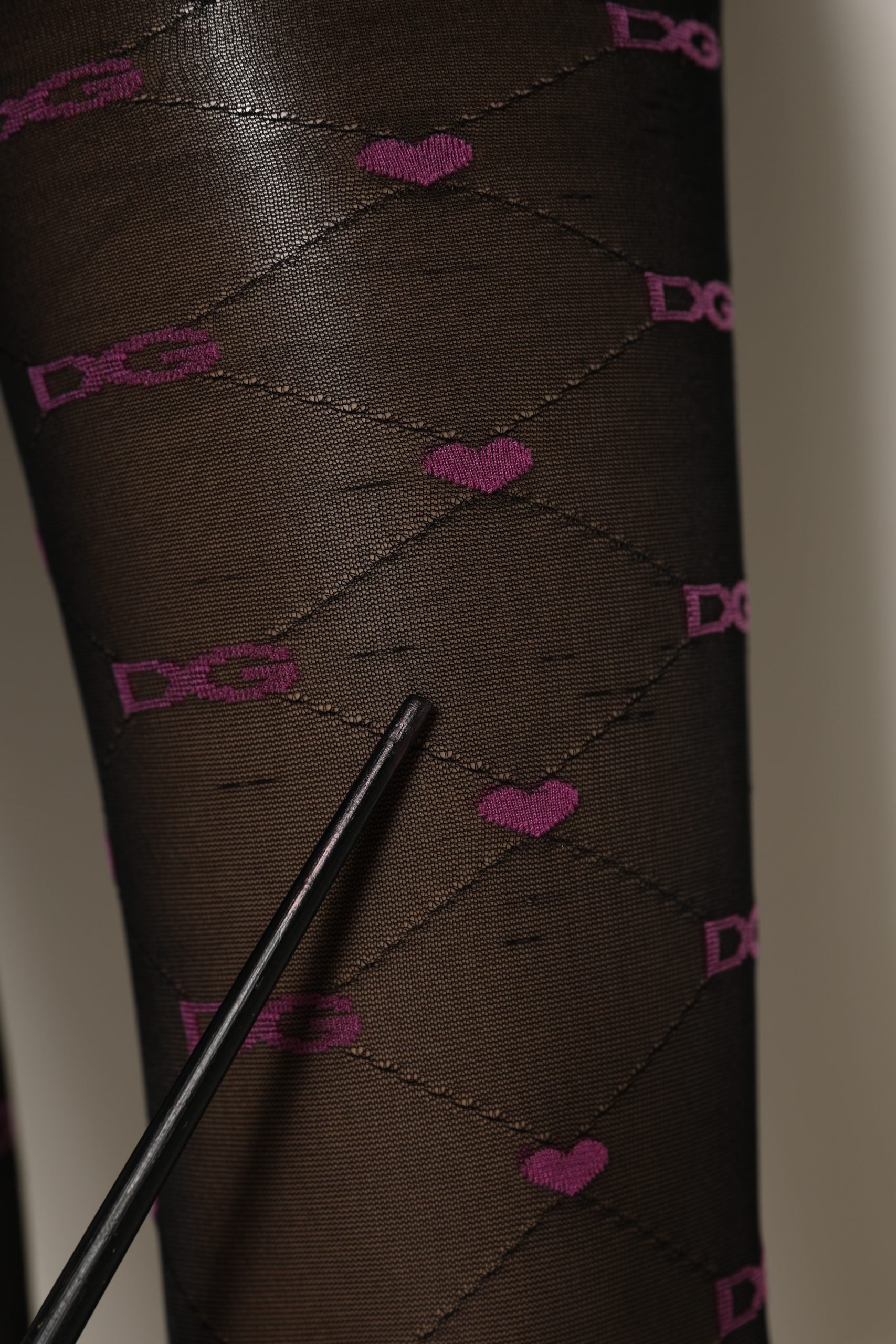 Dolce & Gabbana Black Nylon Hearts Tights Stocking Pantyhose Socks