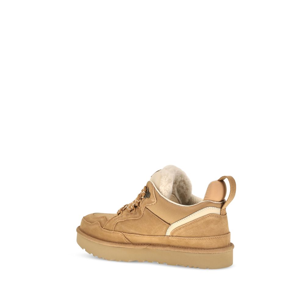 UGG Beige Leather Chunky Sneakers