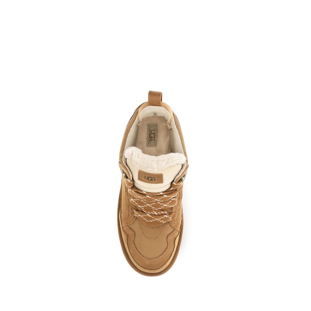 UGG Beige Leather Chunky Sneakers