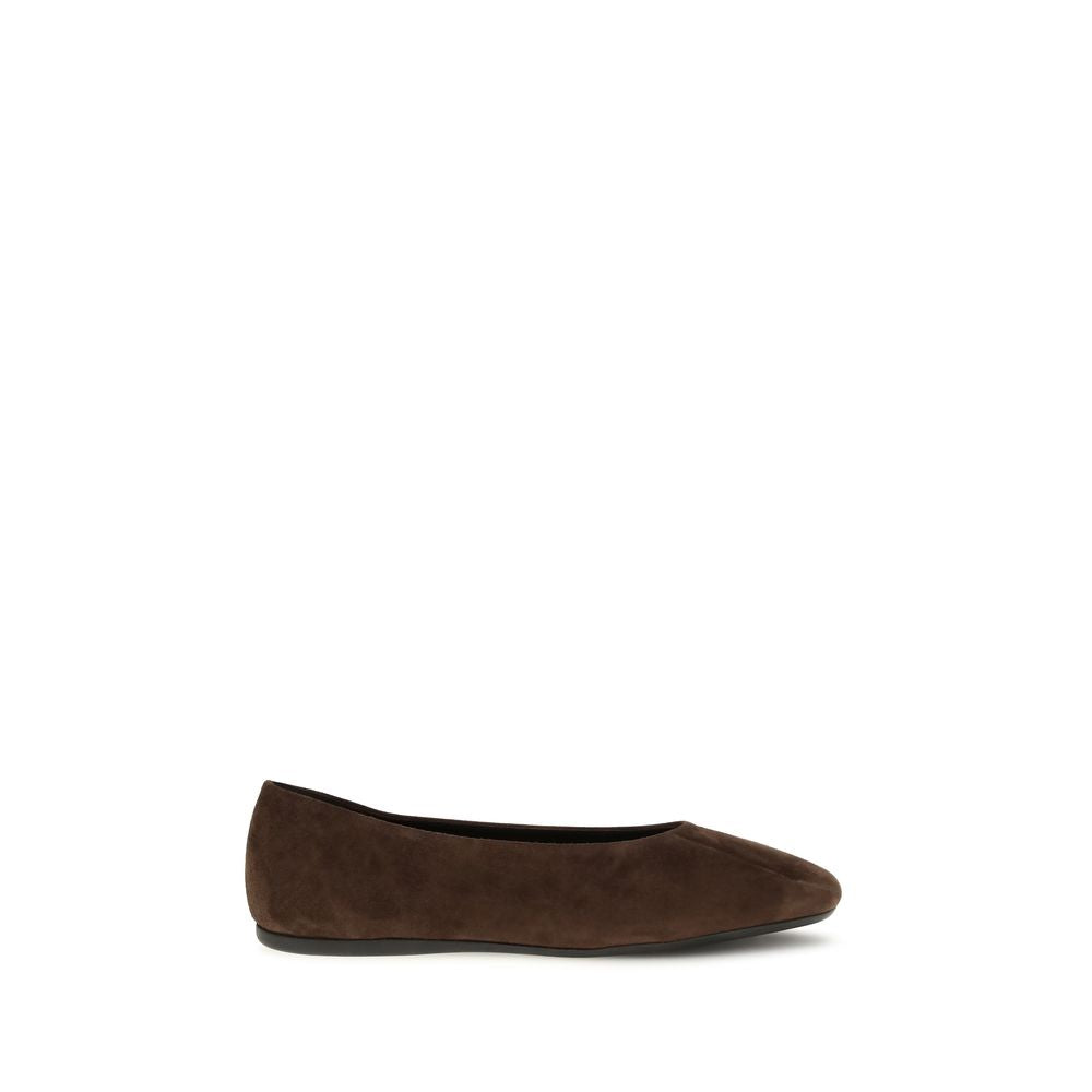 Prada Brown Calf Leather Bos Taurus Ballet Flats