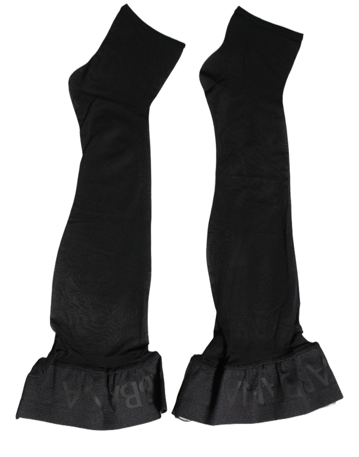 Dolce & Gabbana Black Nylon Logo Long Women Accessory Socks