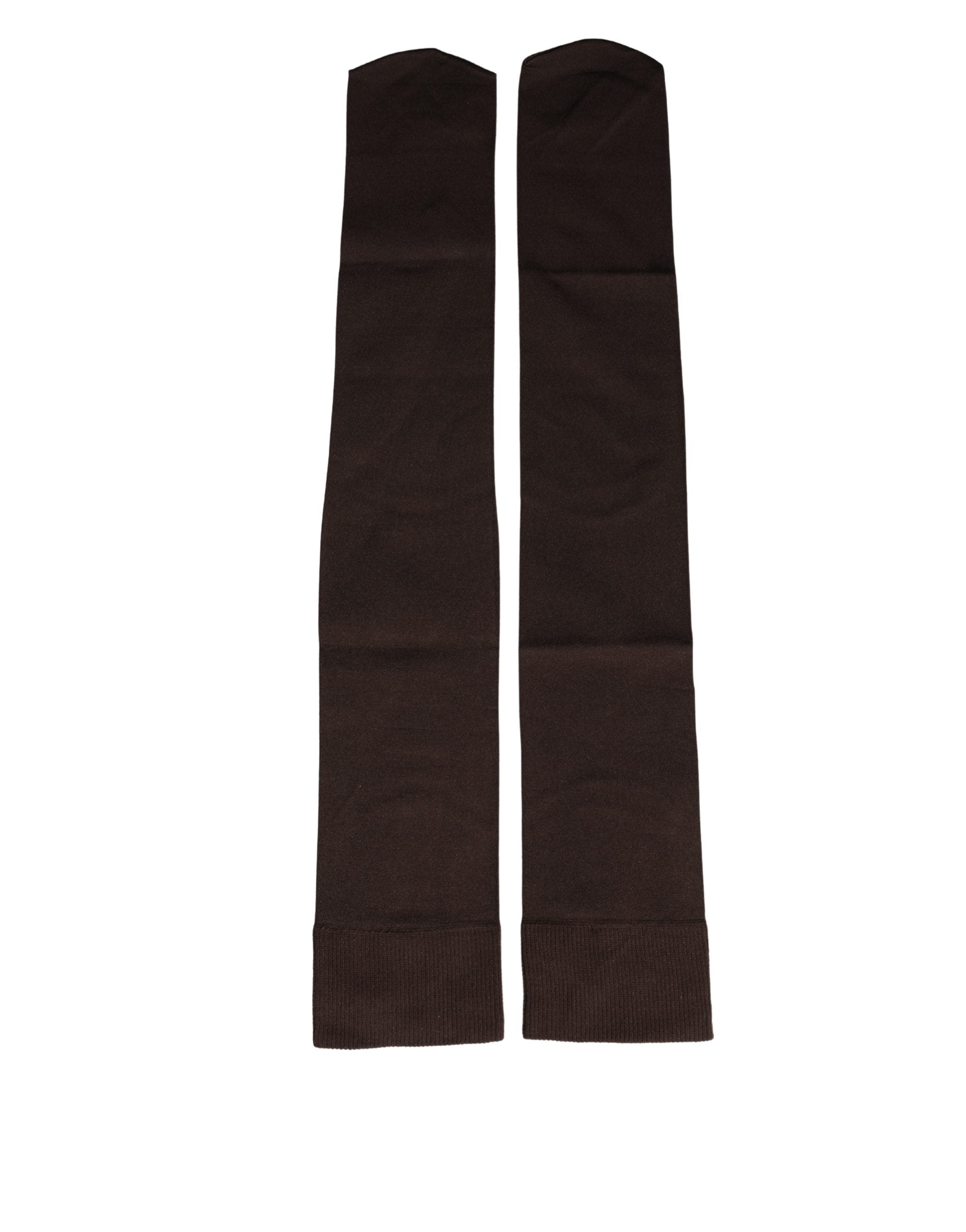 Dolce & Gabbana Brown Nylon Over Long Women Accessory Socks