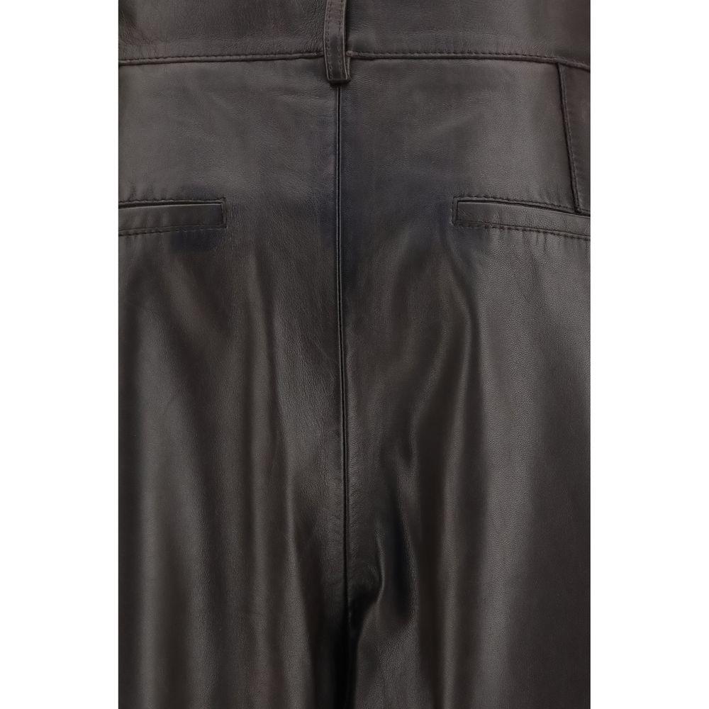 P.A.R.O.S.H. Brown Leather Pants