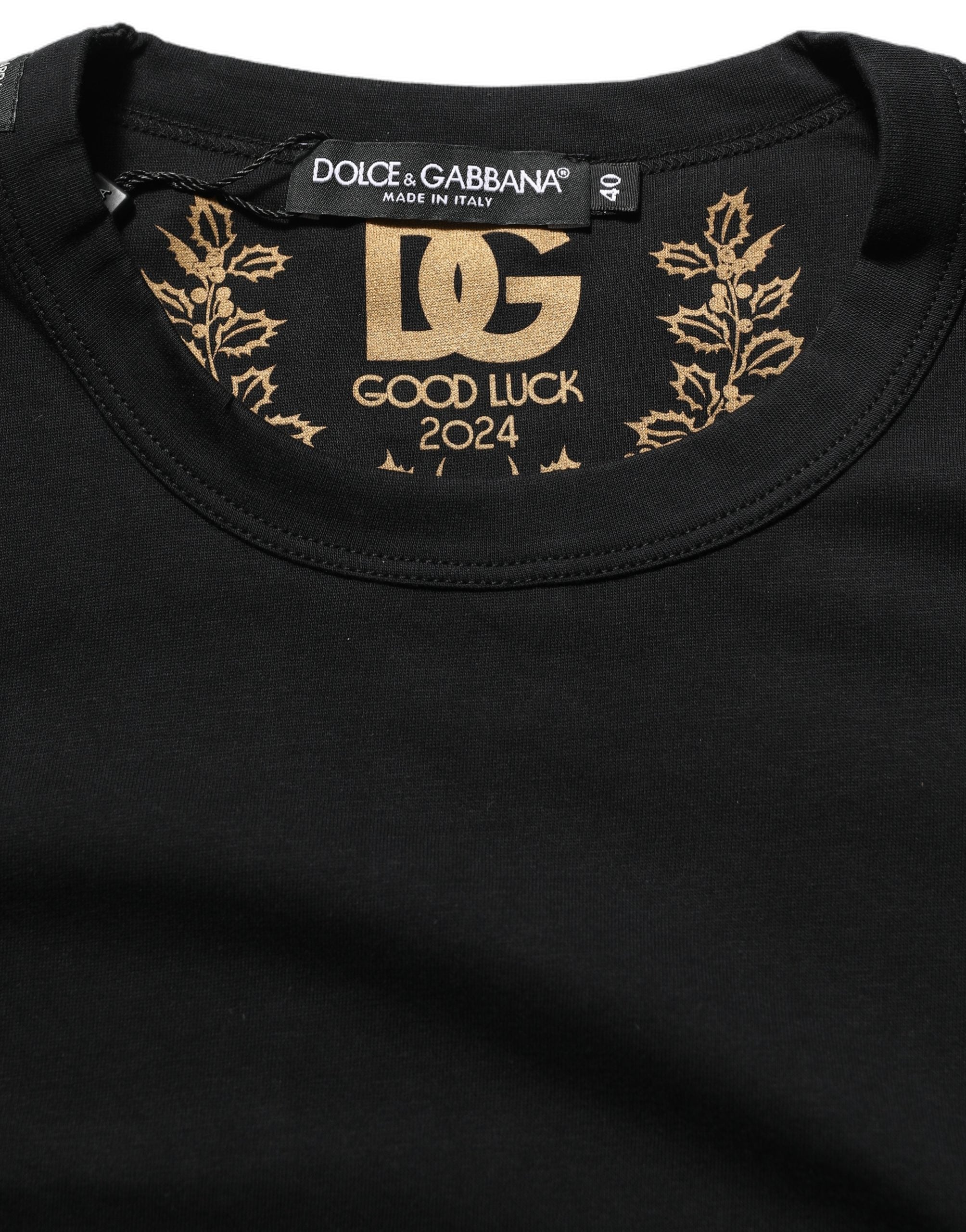 Dolce & Gabbana Dark Gray Cotton Crew Neck Short Sleeves T-shirt