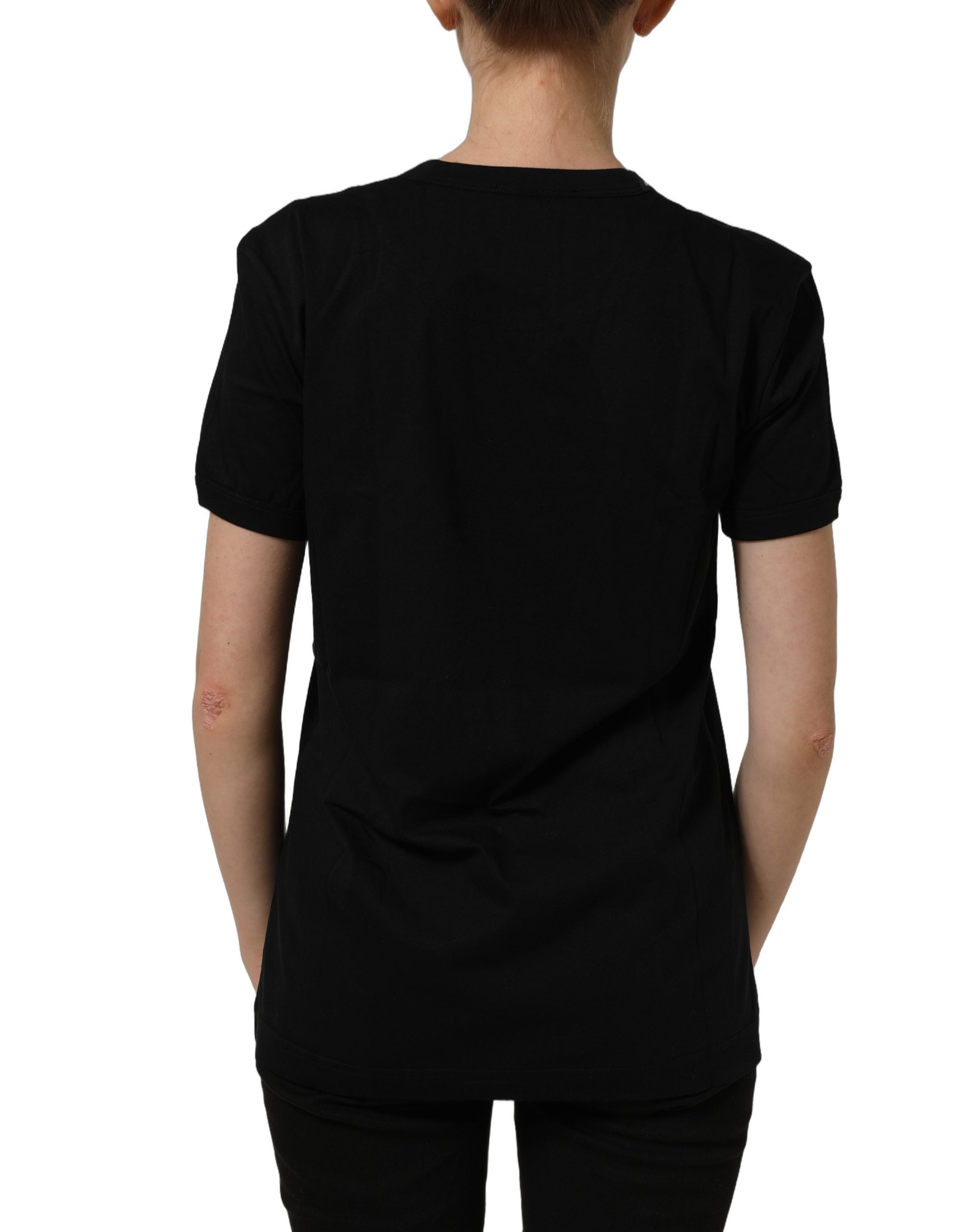 Dolce & Gabbana Dark Gray Cotton Crew Neck Short Sleeves T-shirt