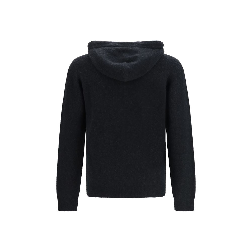 Roberto Collina Black Wool Hoodie