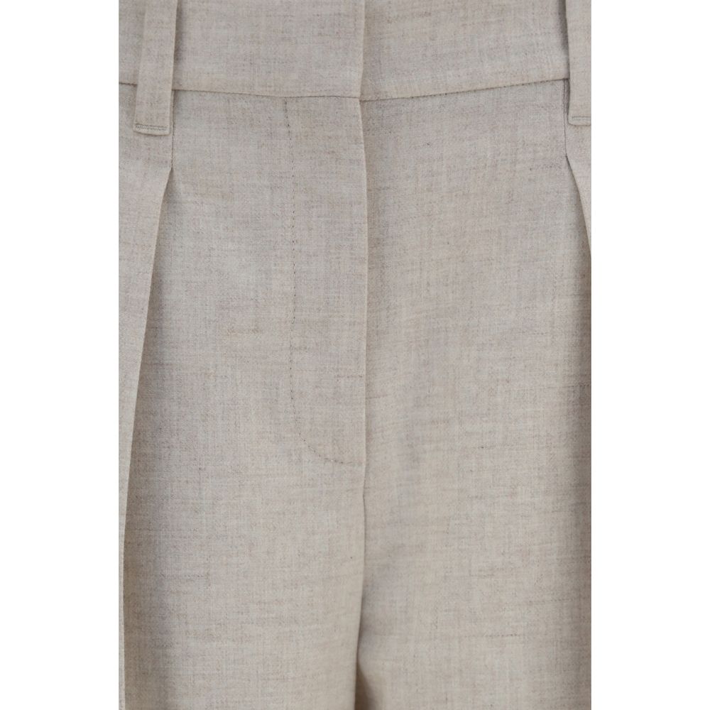 Brunello Cucinelli Beige Wool Dress Pants