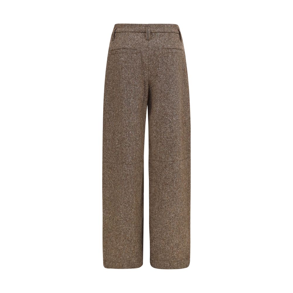 Brunello Cucinelli Brown Wool Casual Pants