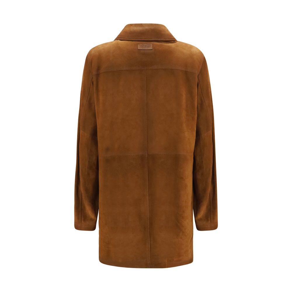 Valstar Brown Leather Full-Length Jacket