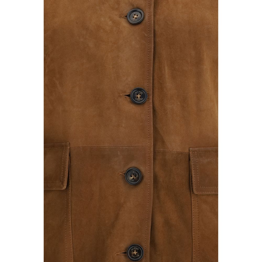 Valstar Brown Leather Full-Length Jacket