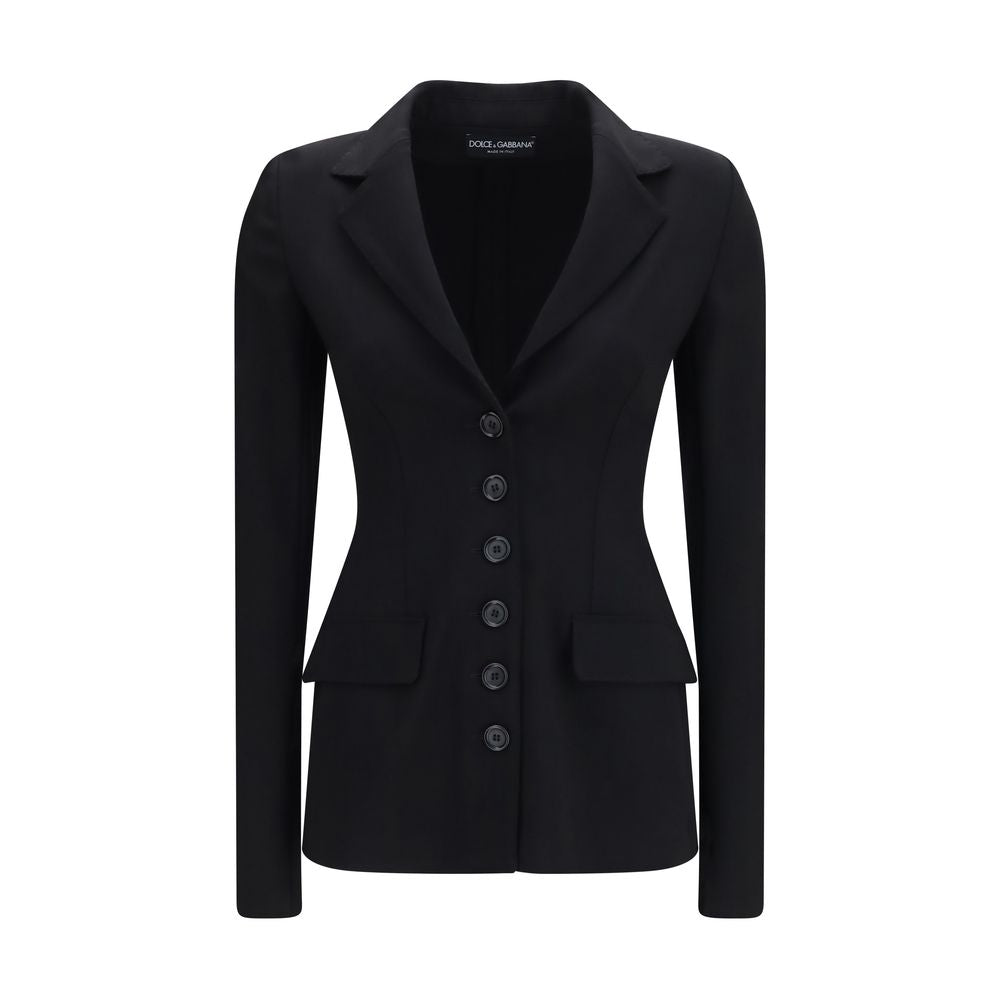 Dolce & Gabbana Black Wool Full-Length Jacket