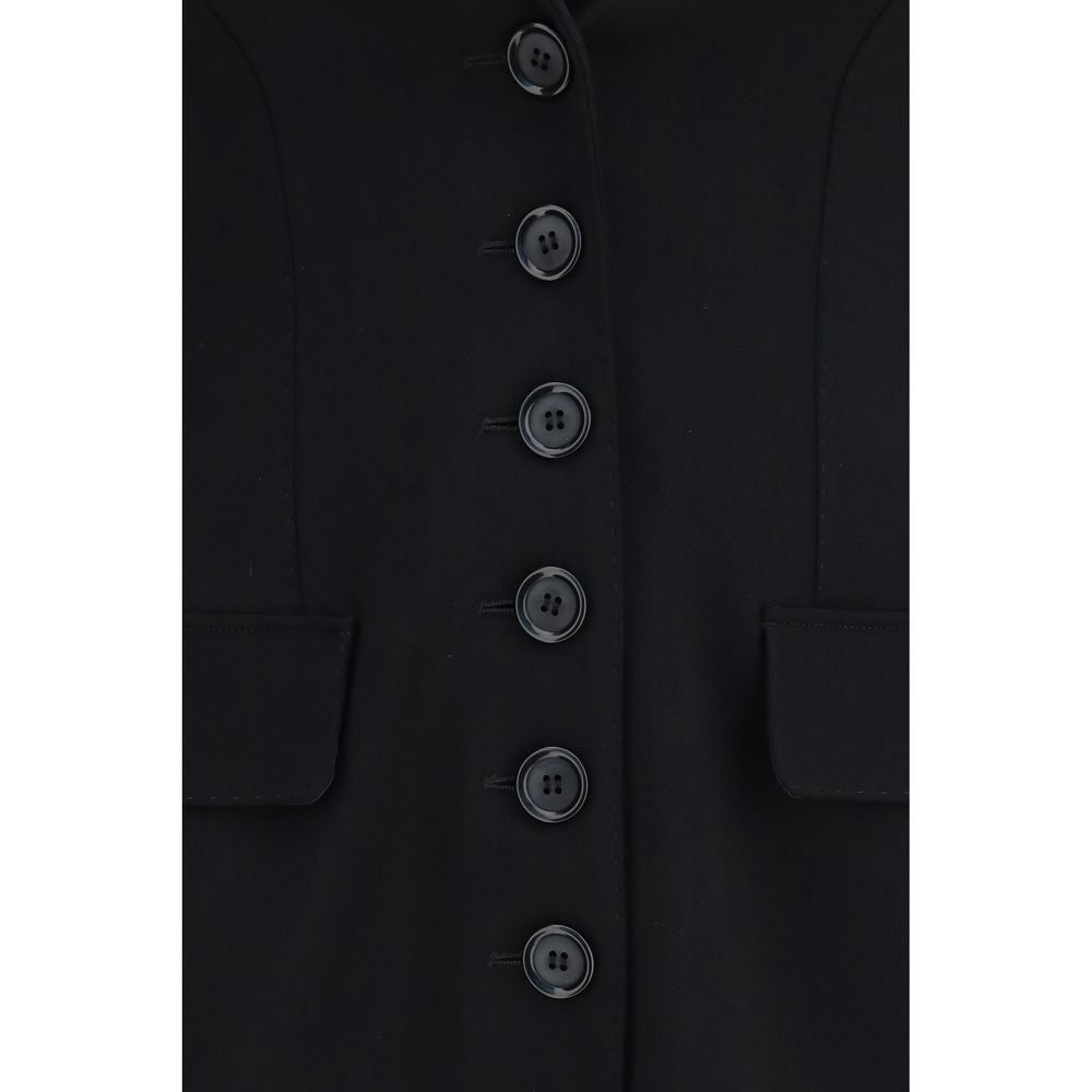 Dolce & Gabbana Black Wool Full-Length Jacket