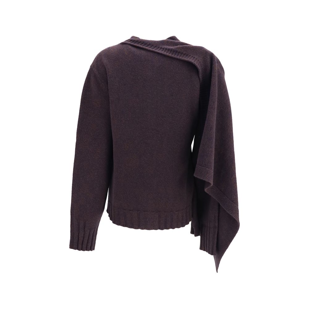 The Attico Brown Wool Cardigan