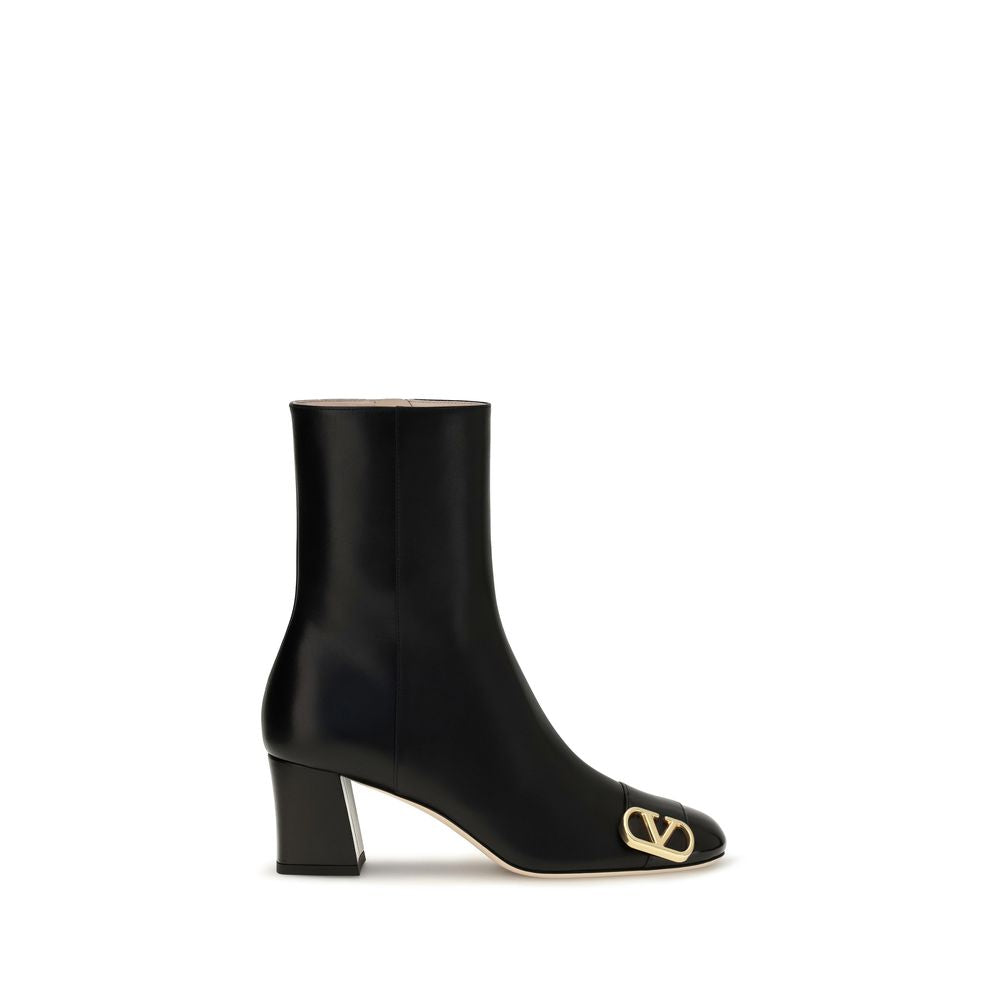 Valentino Garavani Black Leather Ankle Boots