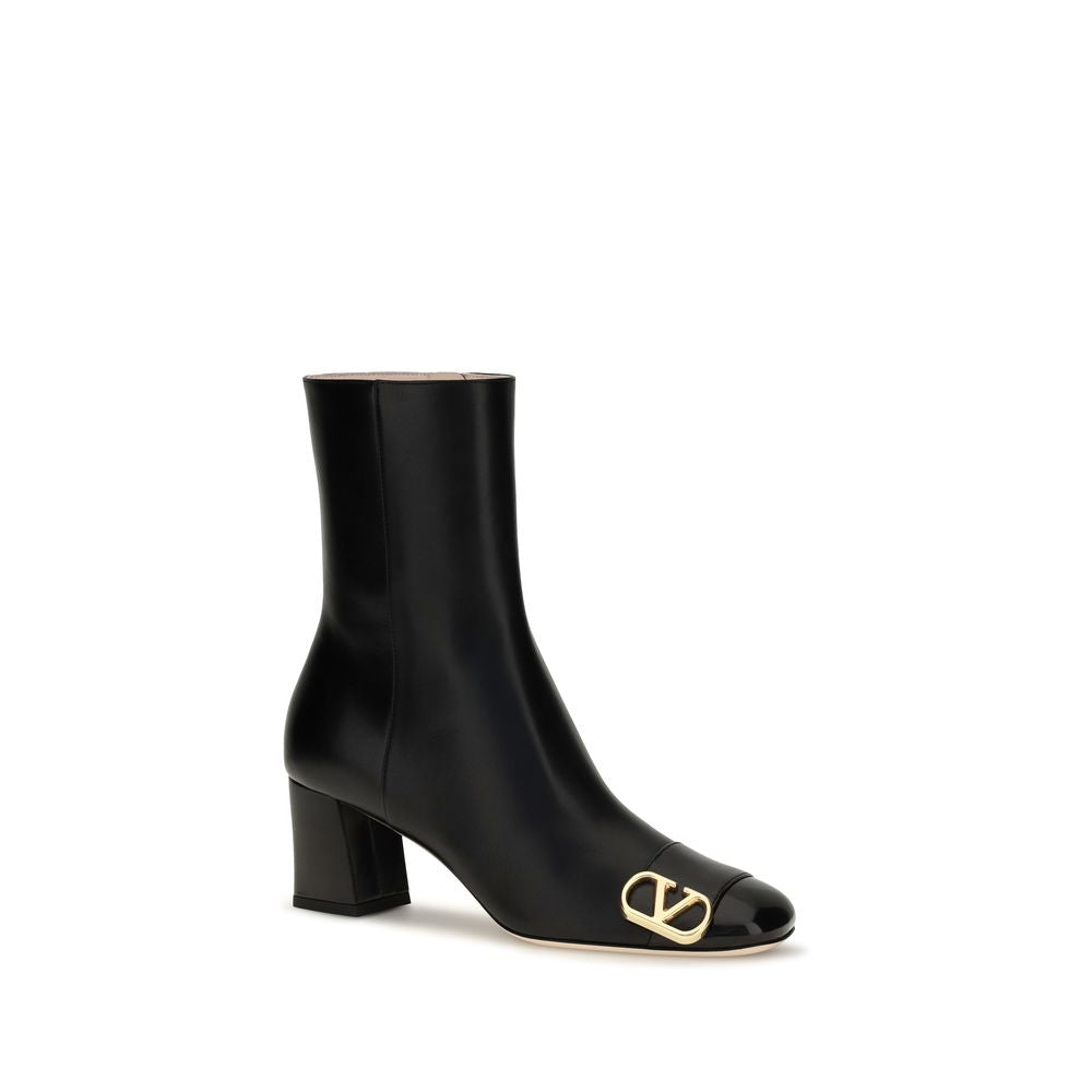 Valentino Garavani Black Leather Ankle Boots
