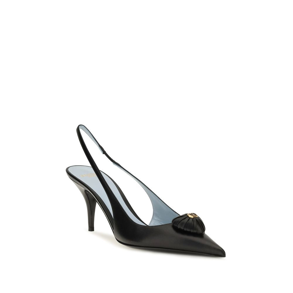 Valentino Garavani Black Leather High Heel Pumps