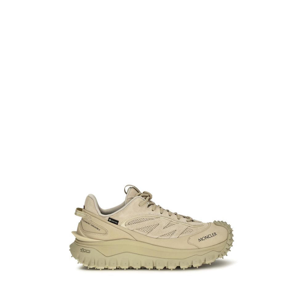 Moncler Beige Leather Athletic Sneakers