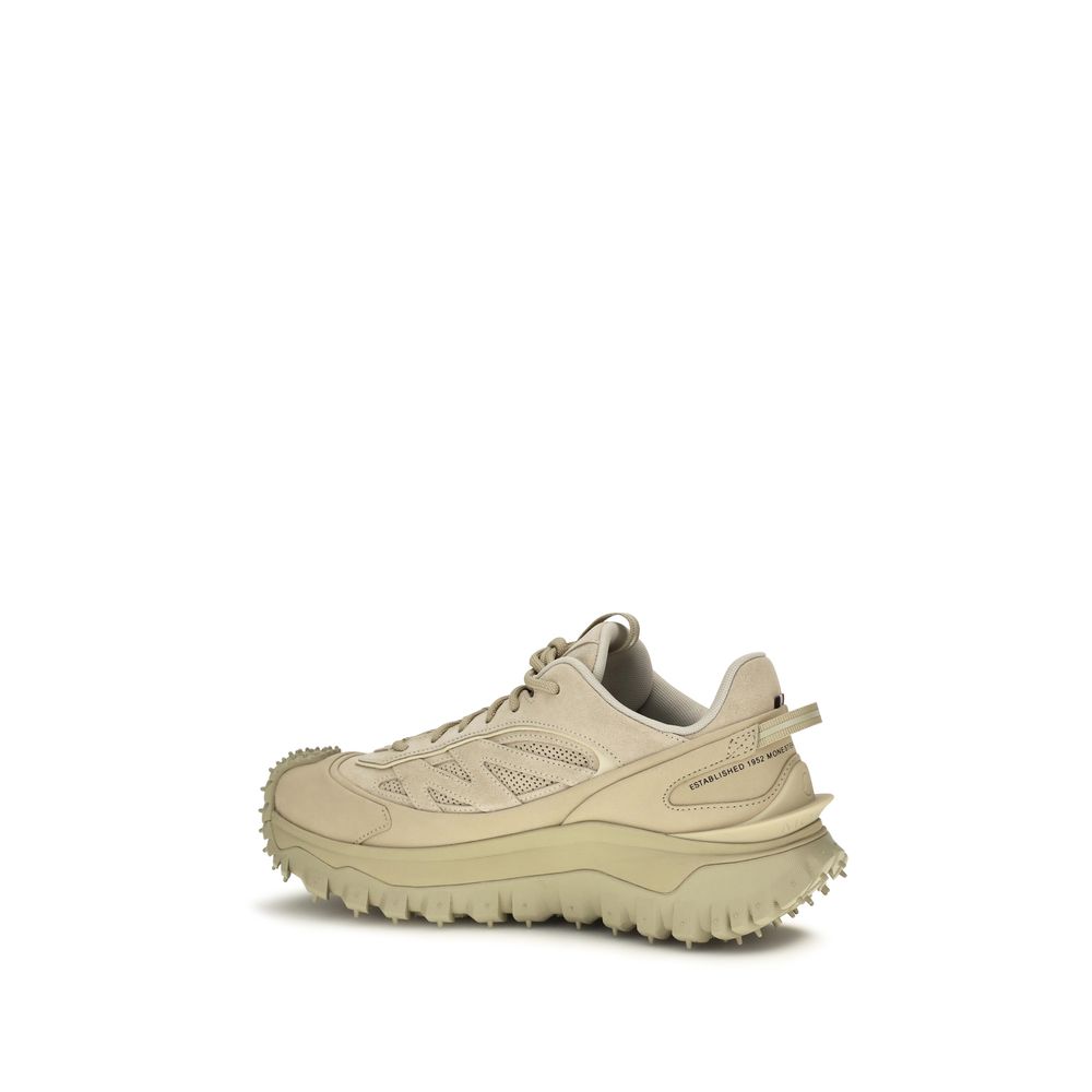 Moncler Beige Leather Athletic Sneakers