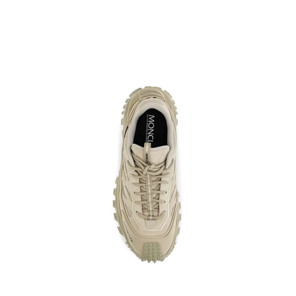 Moncler Beige Leather Athletic Sneakers
