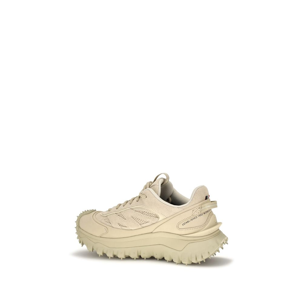 Moncler Beige Leather Athletic Sneakers