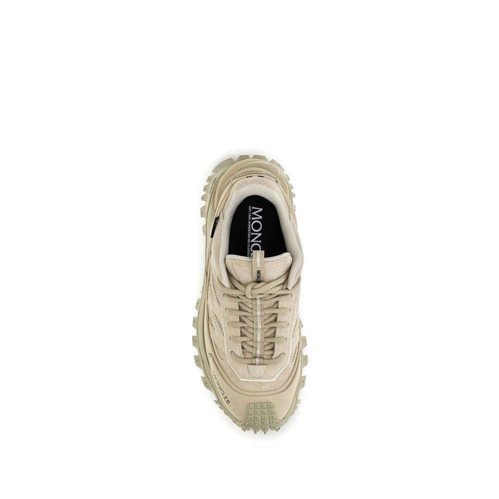 Moncler Beige Leather Athletic Sneakers