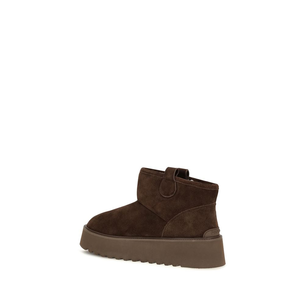 PINKO Brown Leather Flat Boots
