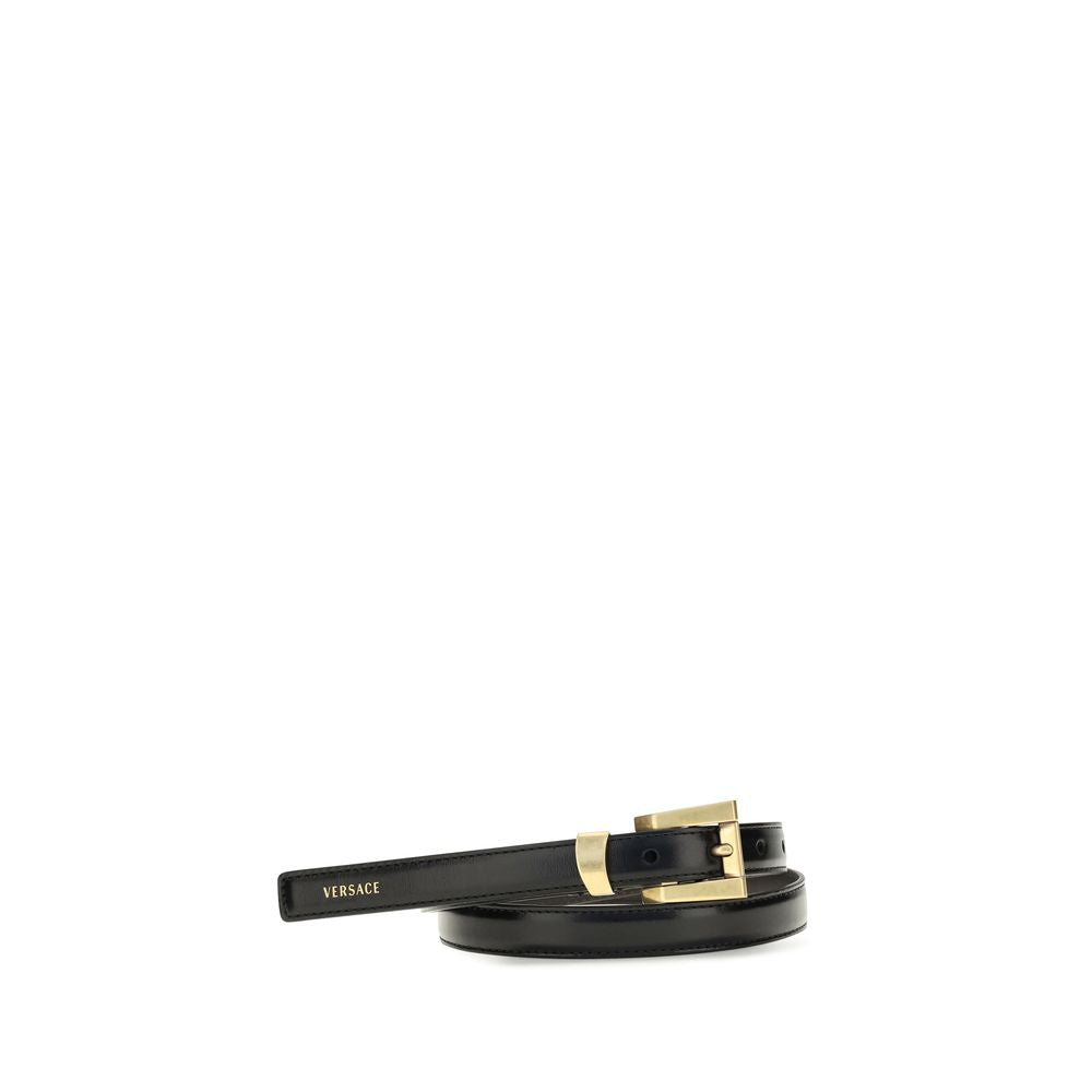 Versace Black Leather Regular Belt