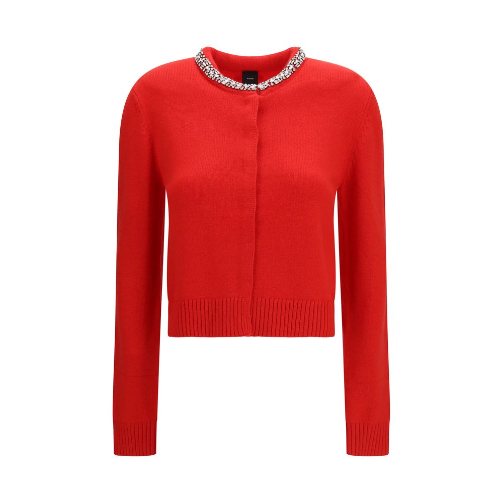 PINKO Red Wool Cardigan