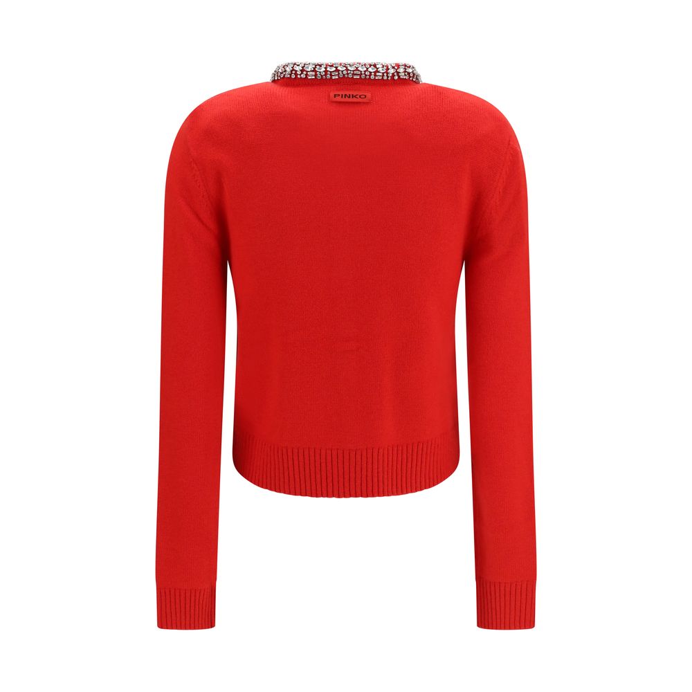 PINKO Red Wool Cardigan