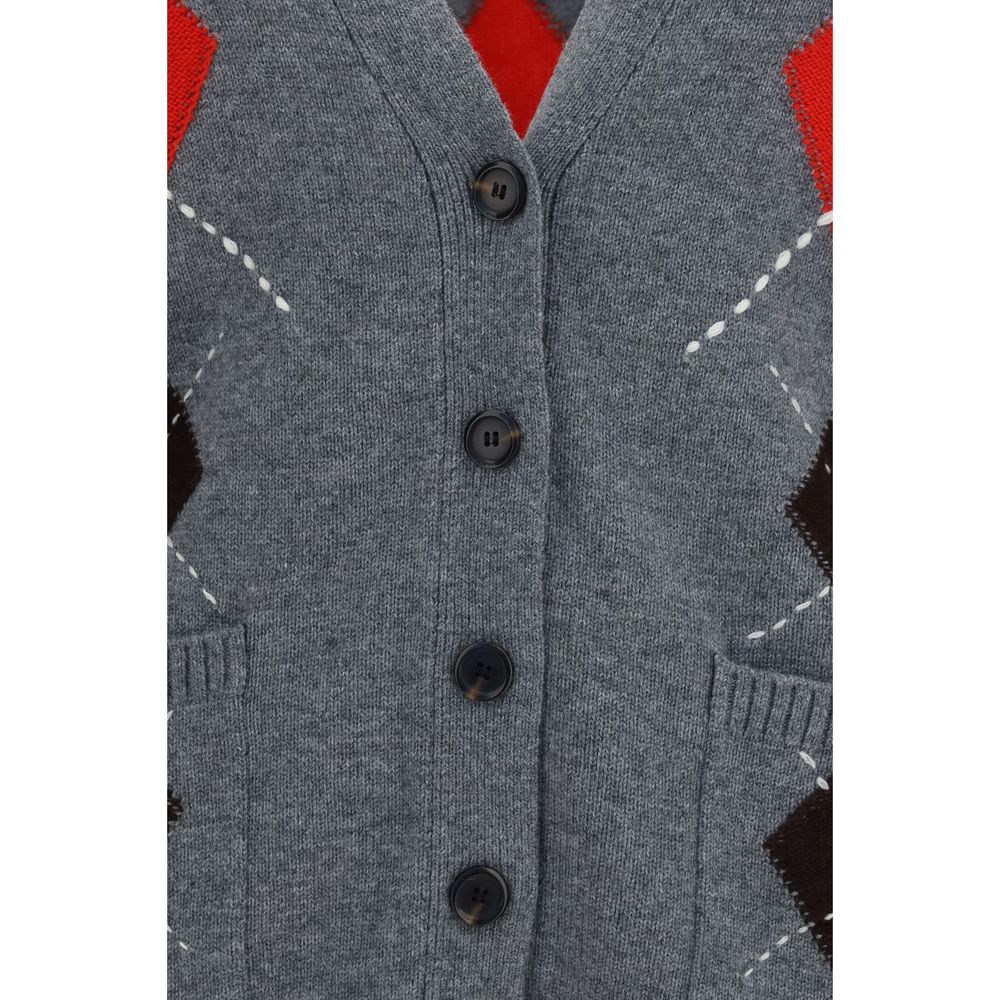 PINKO Gray Wool Cardigan
