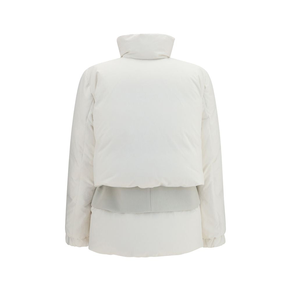 Sacai White Full-Length Jacket