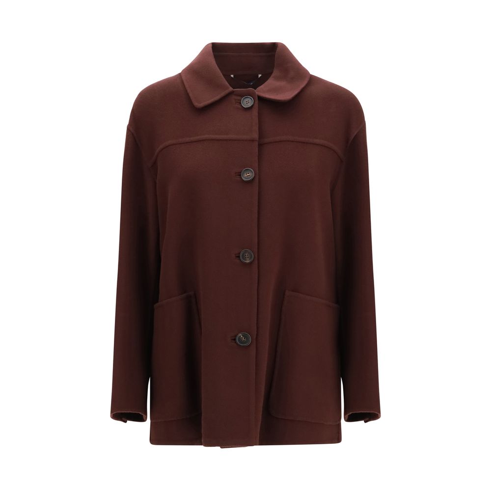 'S Max Mara Bordeaux Wool Coat