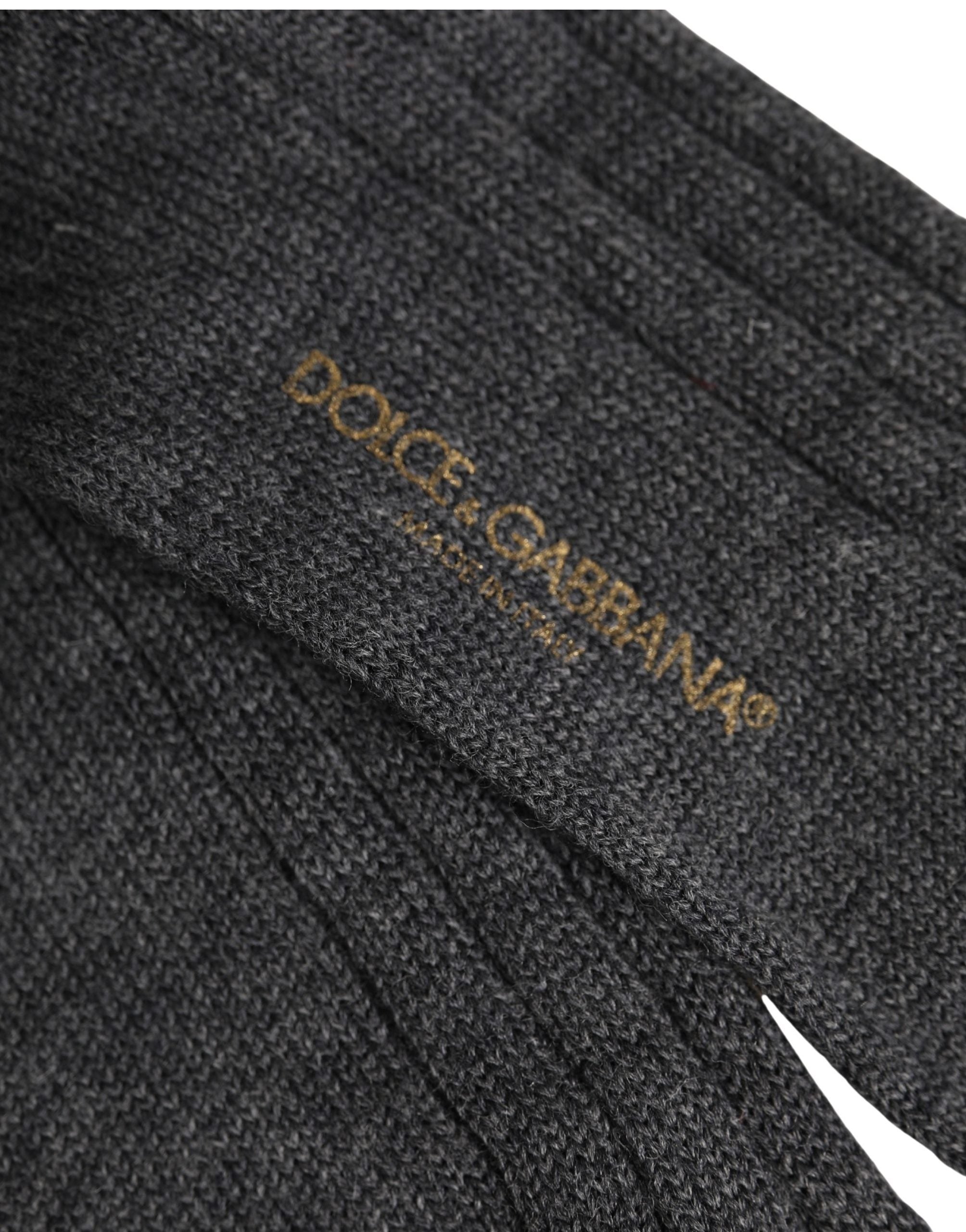 Dolce & Gabbana Gray Wool Blend Over The Accessory Socks