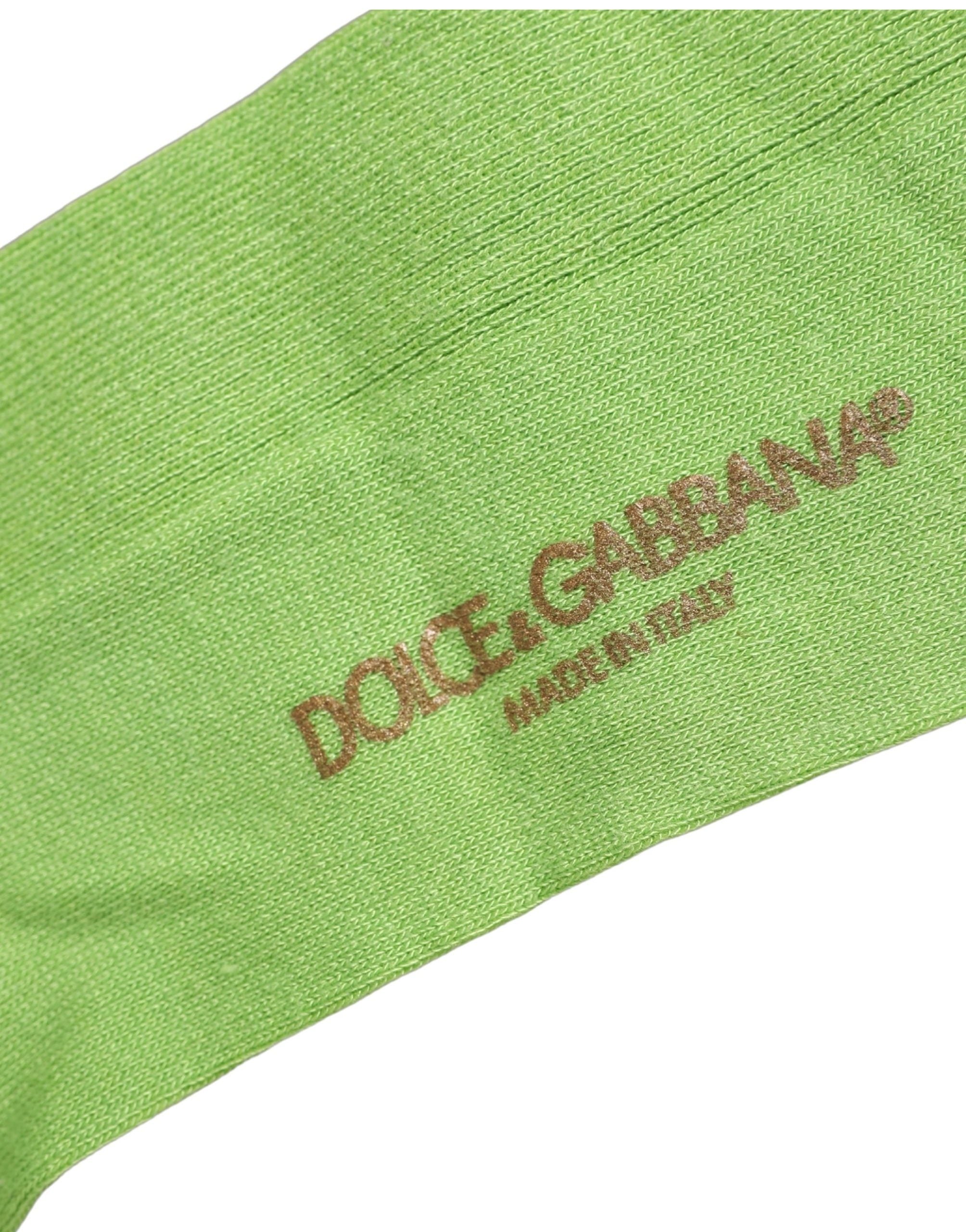Dolce & Gabbana Men Green Viscose Over The Accessory Socks