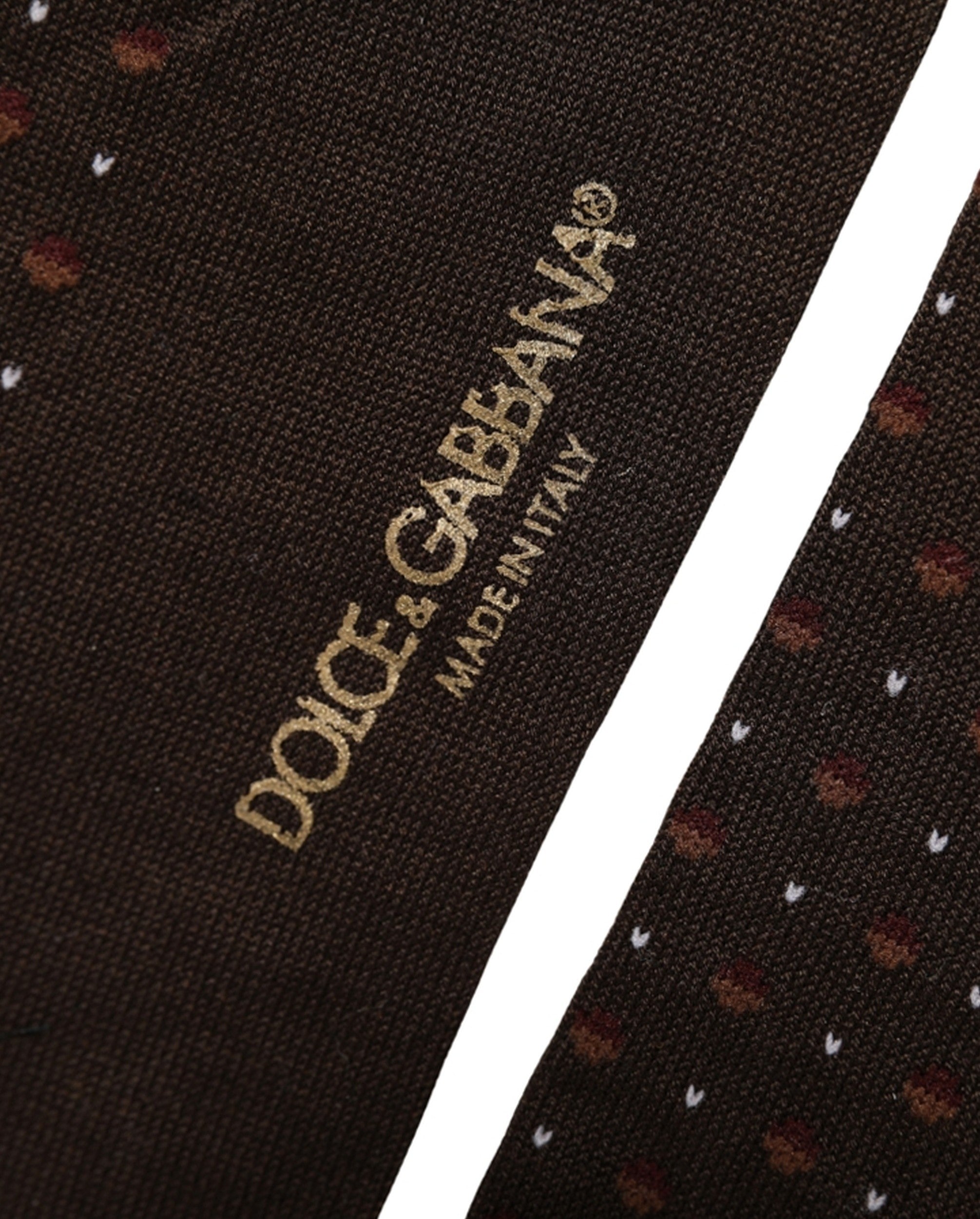 Dolce & Gabbana Burgundy Polka Dot Over The Accessory Socks