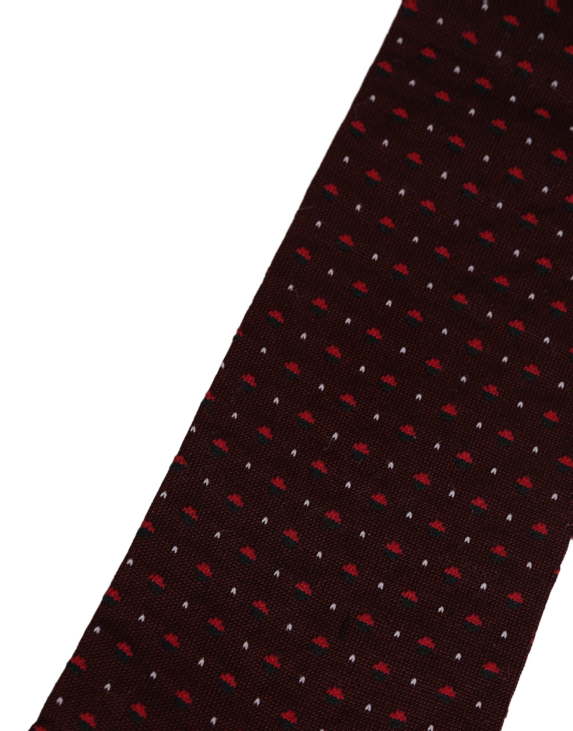 Dolce & Gabbana Burgundy Polka Dot Over The Accessory Socks