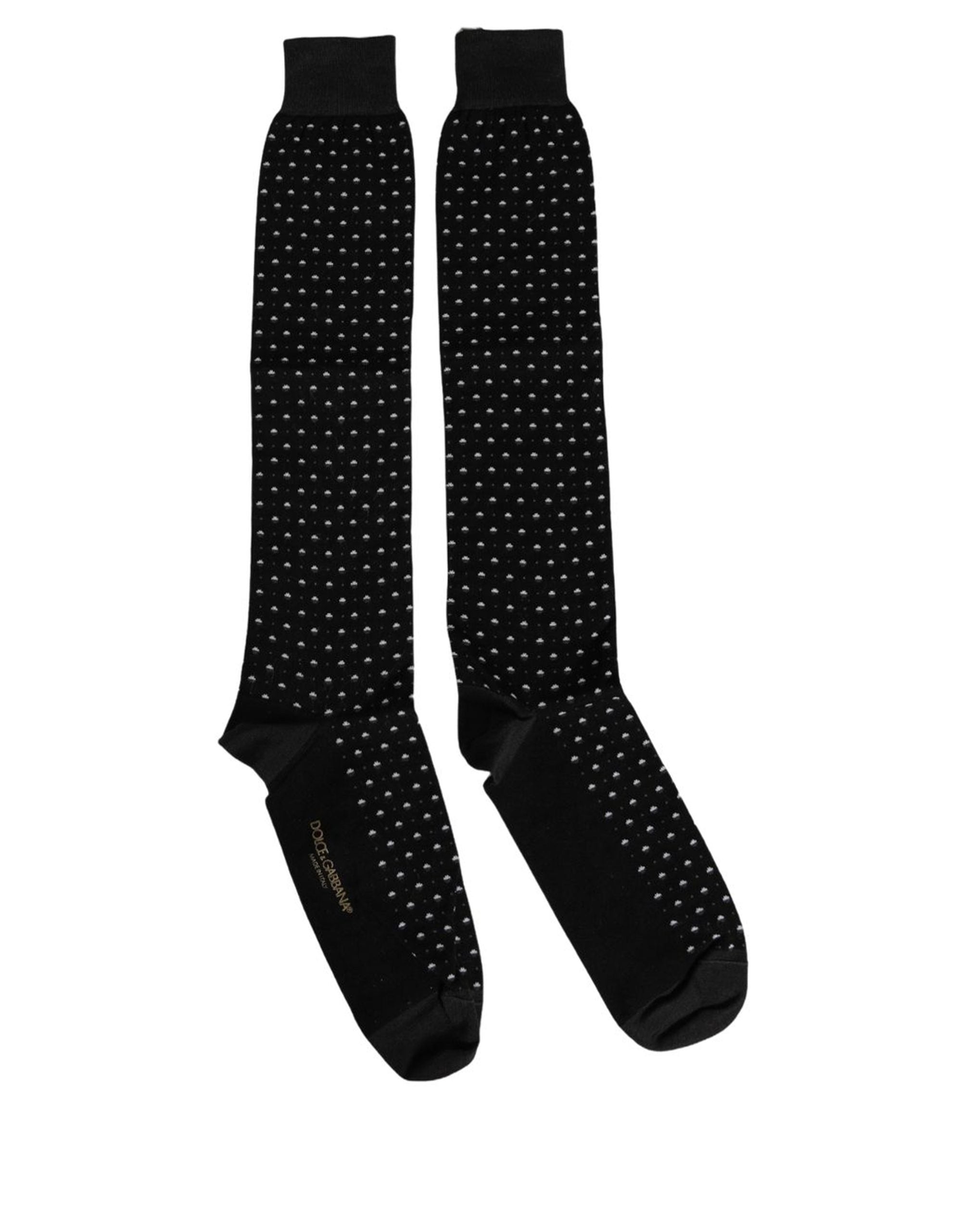 Dolce & Gabbana Black Polka Dot Over The Accessory Socks