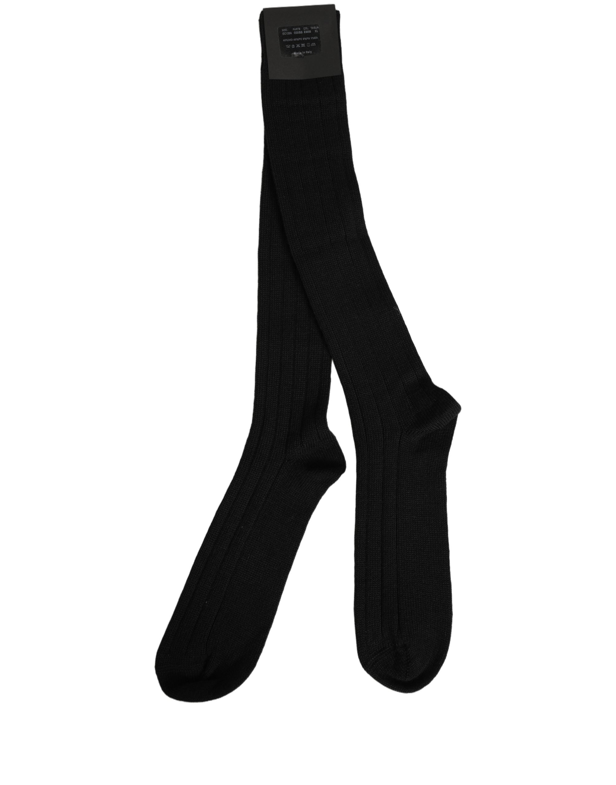 Dolce & Gabbana Black DG Logo Print Over The Accessory Socks