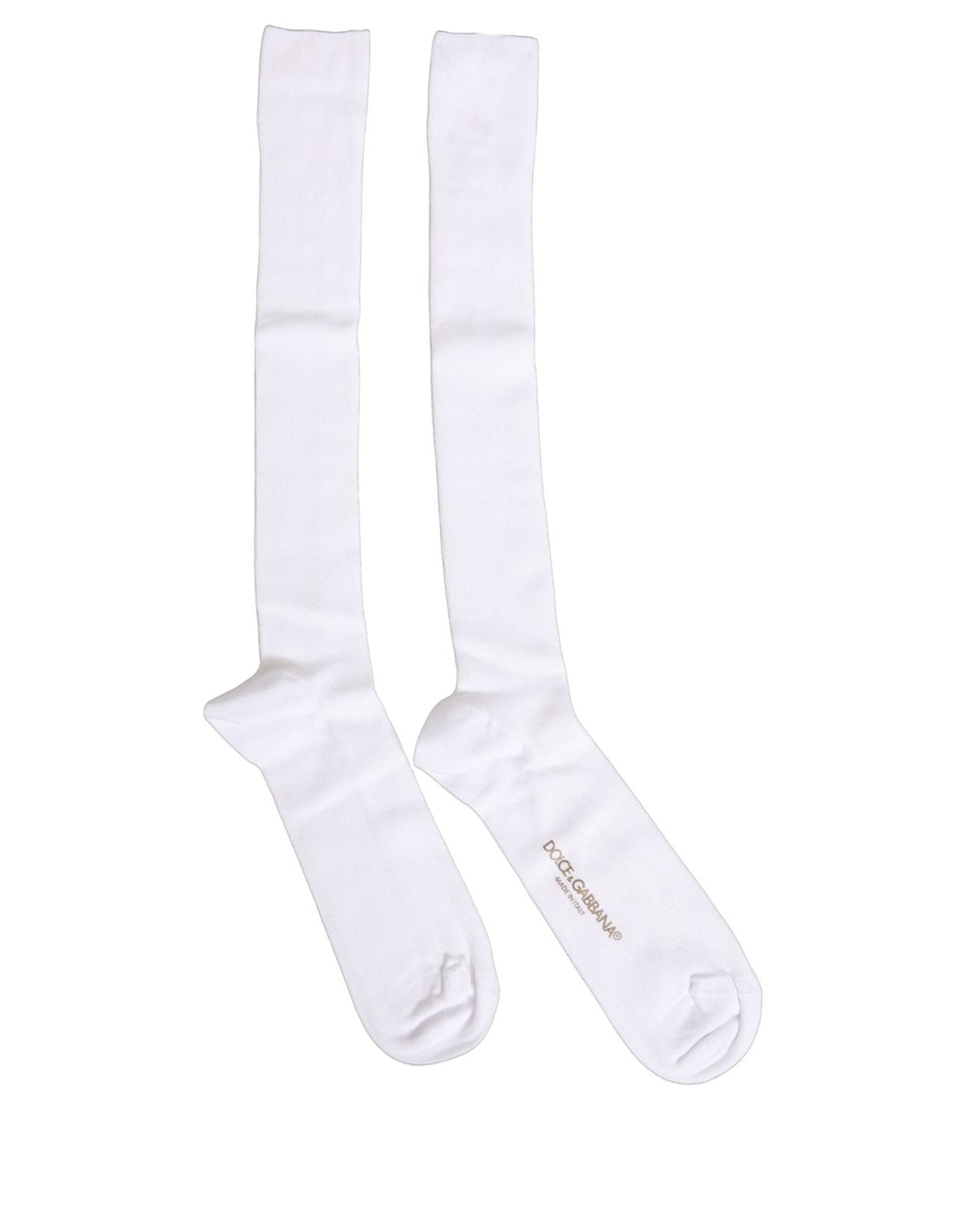 Dolce & Gabbana Men White Viscose Over The Accessory Socks