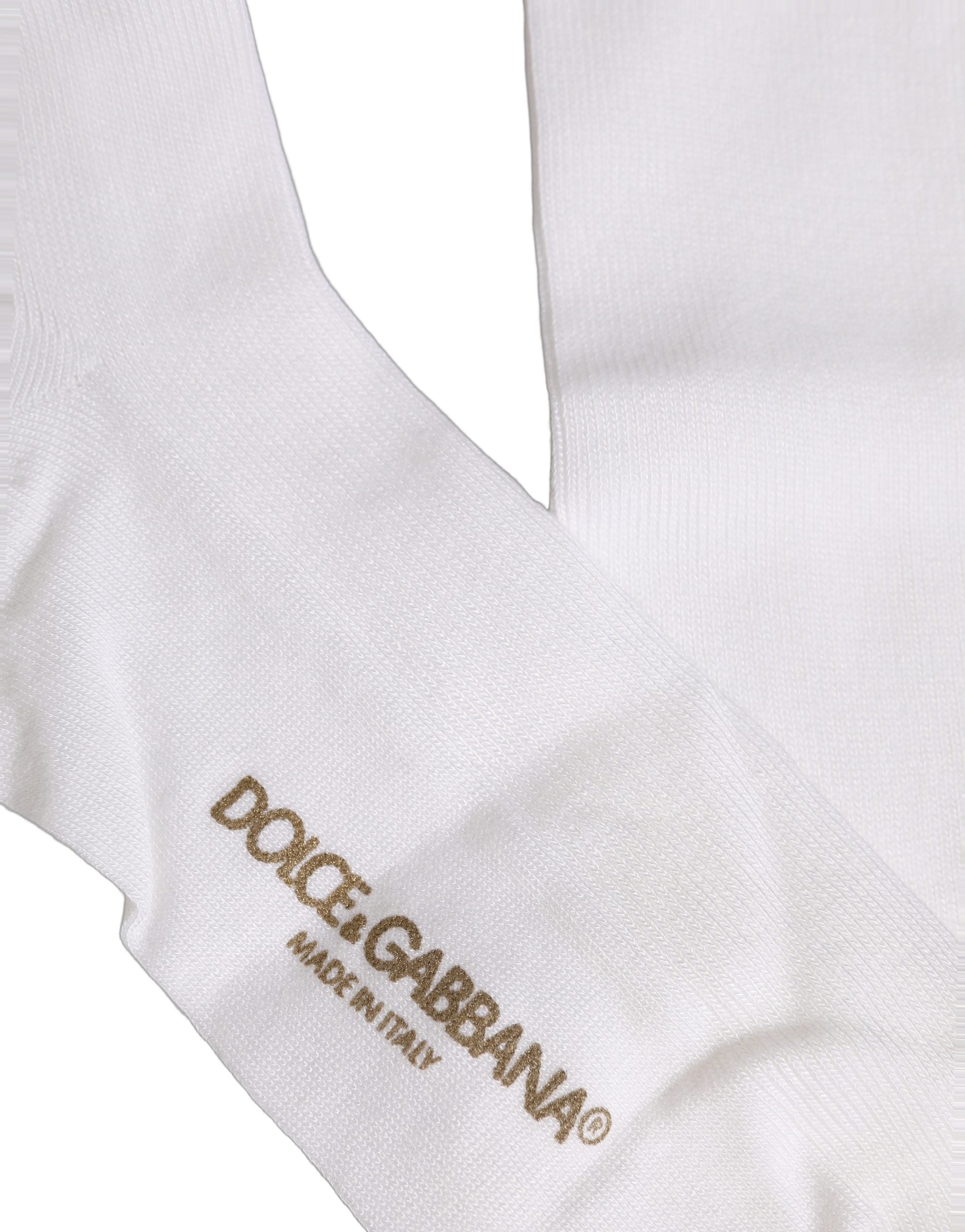 Dolce & Gabbana Men White Viscose Over The Accessory Socks