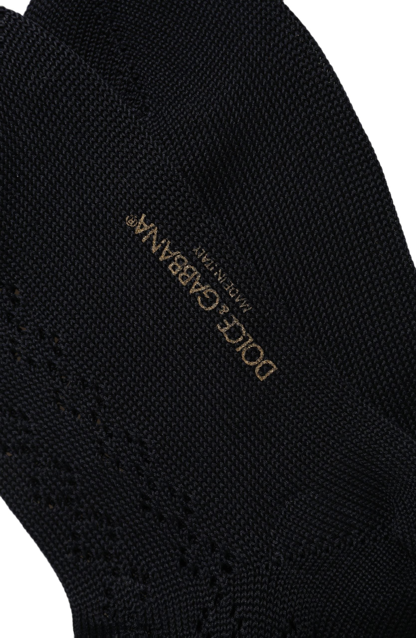 Dolce & Gabbana Dark Blue Cotton Knit Mid Accessory Socks